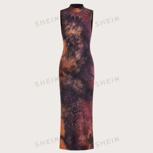 Tie-dye bodycon dress